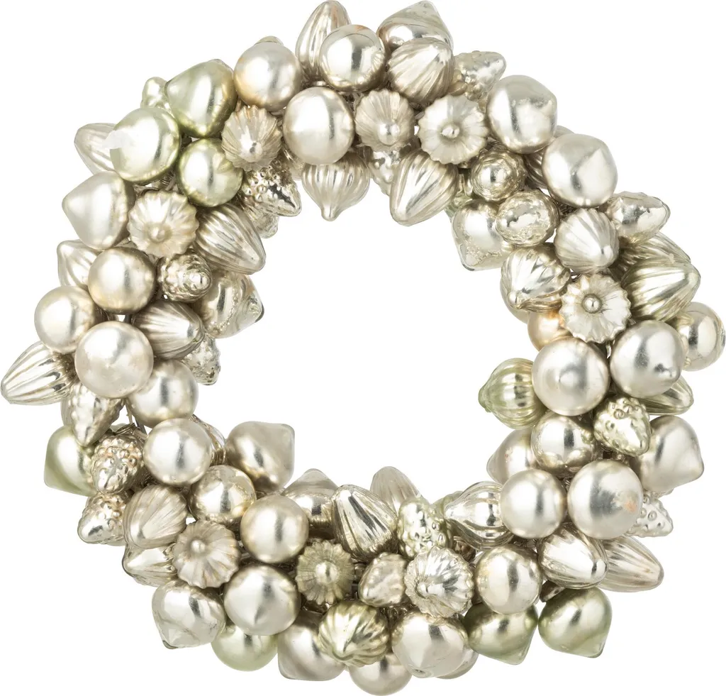 Couronne Boule de Noël Verre Argenté J-Line : Éclat Durable sans Ternir