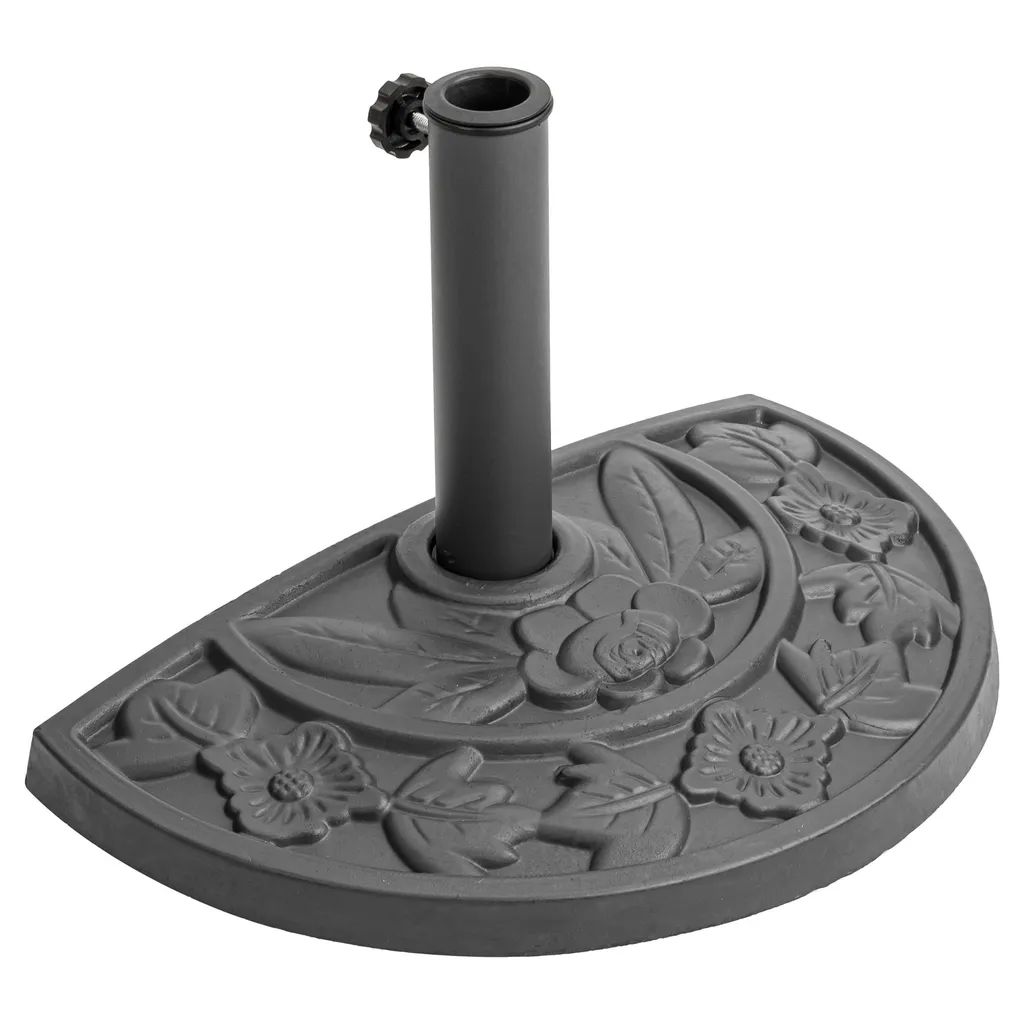 Socle parasol béton gris 50cm avec tube réglable pour mât de 60mm max