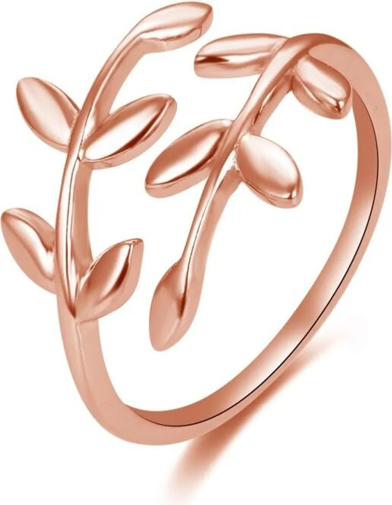 Anneau en bronze texturé bague ouverte réglable au fini or rose