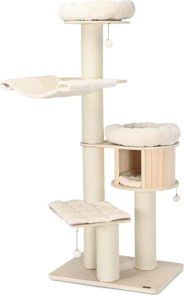 Tiragraffi COSTWAY, albero per gatti da 174 cm in legno Immagine del prodotto 