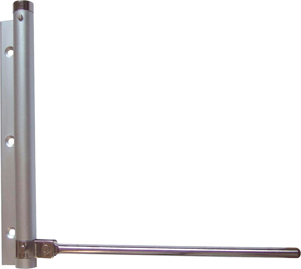 Stangentürschließer, Hebellänge 175 mm, für Türen bis 40 kg, Alu silber eloxiert