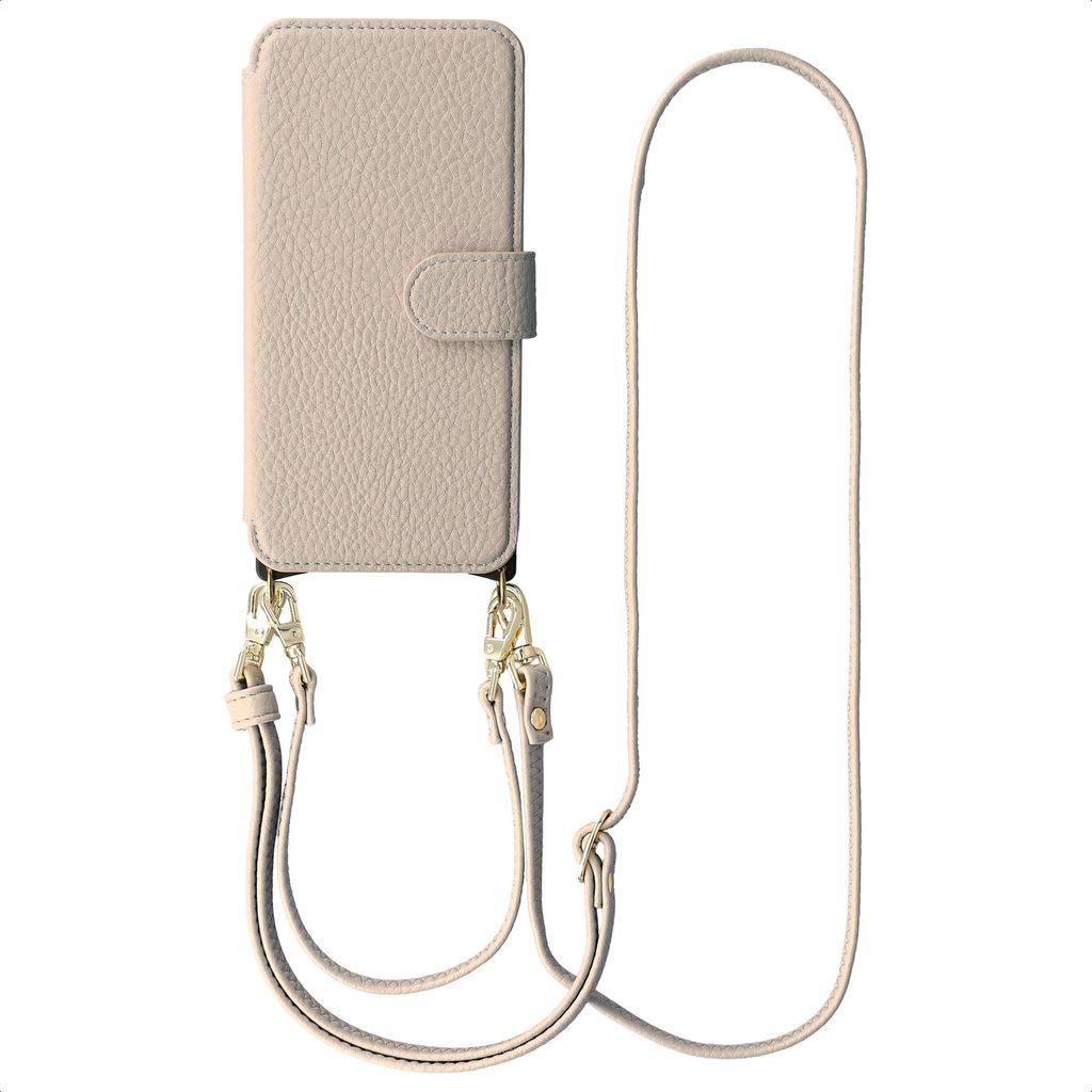 Selencia Riva Buchhülle mit MagSafe und Lanyard für das Samsung Galaxy A57 (5G) – Beige
