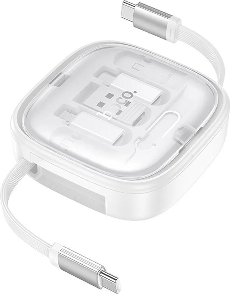 Hoko 6-in-1 Charging Cable 60W: Efficienza Aziendale in Bianco