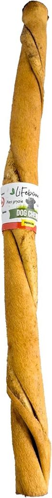 IMKERSHOP Kauartikel für Hunde – Stäbchen - Hundesnack – In Form eines Knochens – Kalbsleder, Geschmack Bacon, Größe 25,4 cm