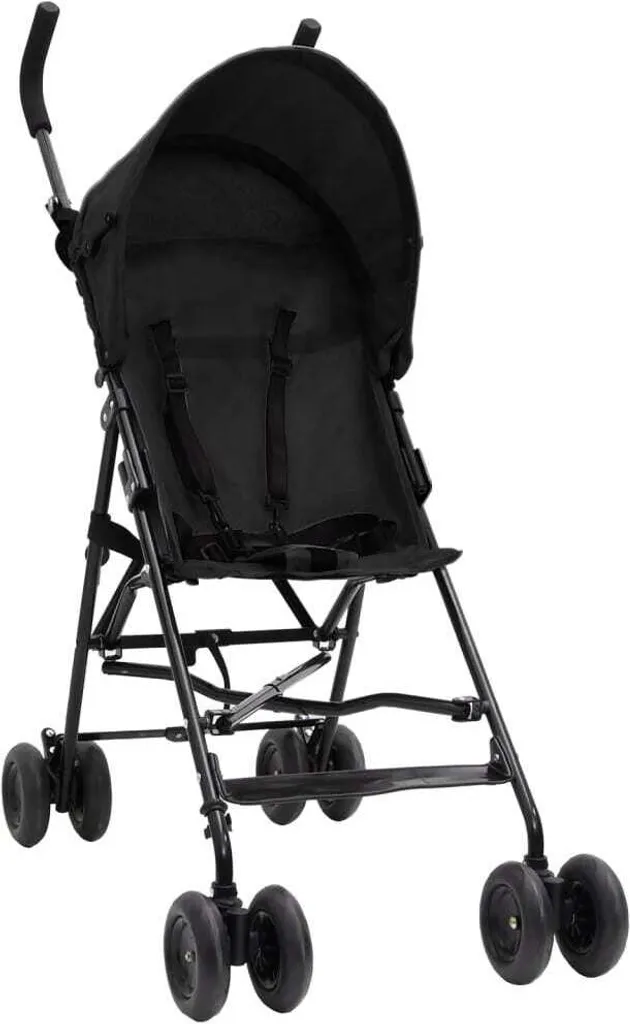 Poussette Acier Noir Anthracite Haute Résistance avec Grand Panier