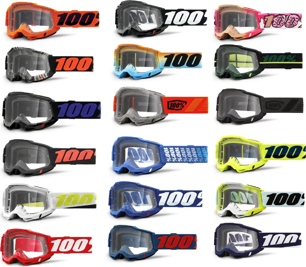 Lunettes Moto 100% Accuri 2 Rouge Écran Anti-buée Lexan Clear Lens CAT0