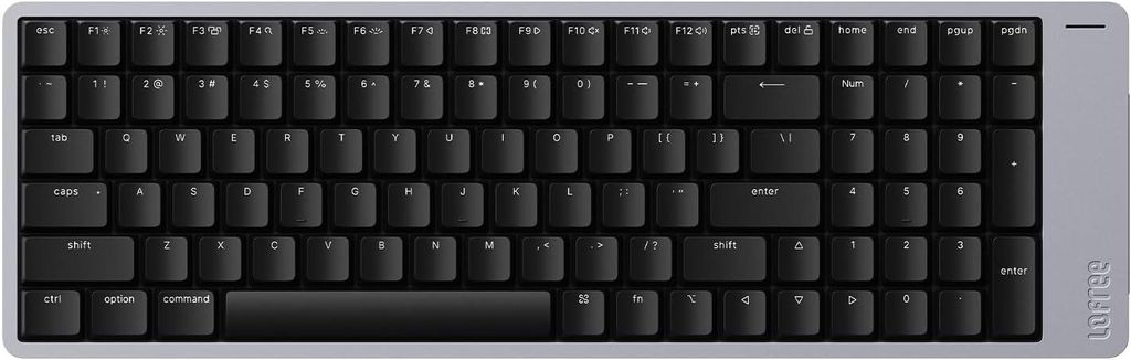 Mechanik-Tastatur (US Layout QWERTY) Aluminiumlegierung mit Surfer Lineare-Schalter. Aufladbare Tastatur mit 3 Verbindungsmodi für Windows, MacOS
