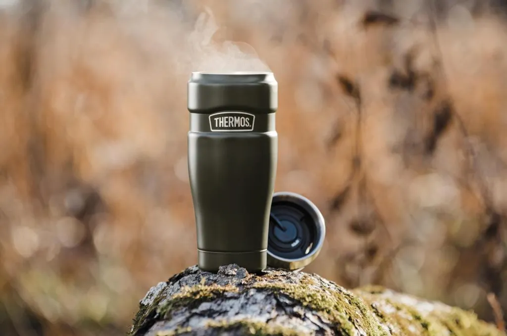 Thermos Inox King Mug Isolant 470ml pour Café et Thé - Vert Armée