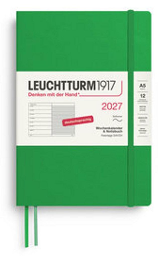 Wochenkalender & Notizbuch Medium A5 Spring Leaf 2027