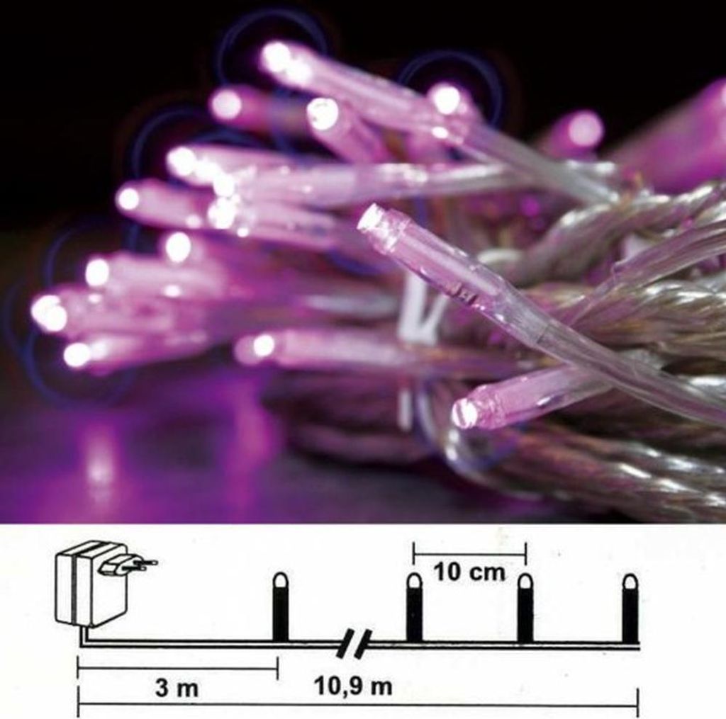 LED Lichterkette 80er 7,9m pink innen Best Season 462-24