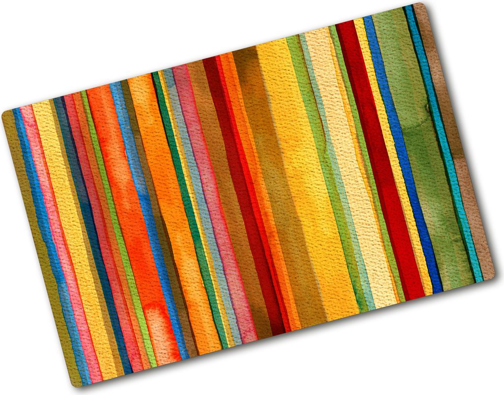 Tulup Glas Herdabdeckplatte - 80x52 cm - Ceranfeldabdeckung Spritzschutz Glasabdeckplatte - Einteilig - Kunst: Modern & Klassisch - Farbige Streife...