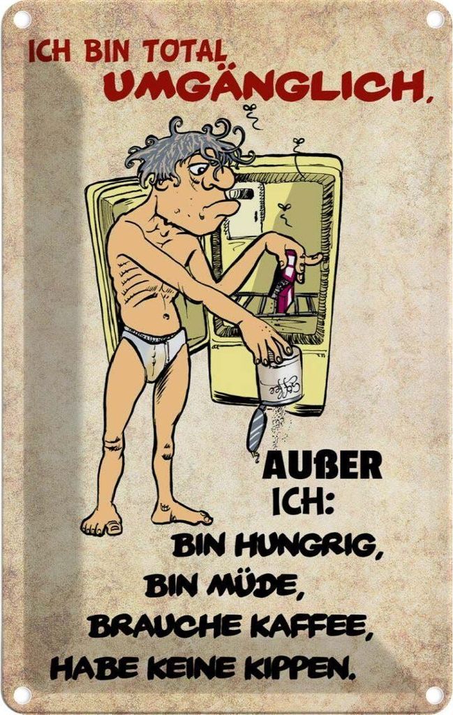 vianmo Blechschild 18x12 cm bin total umgänglich außer Dekoration Spruch Zitat