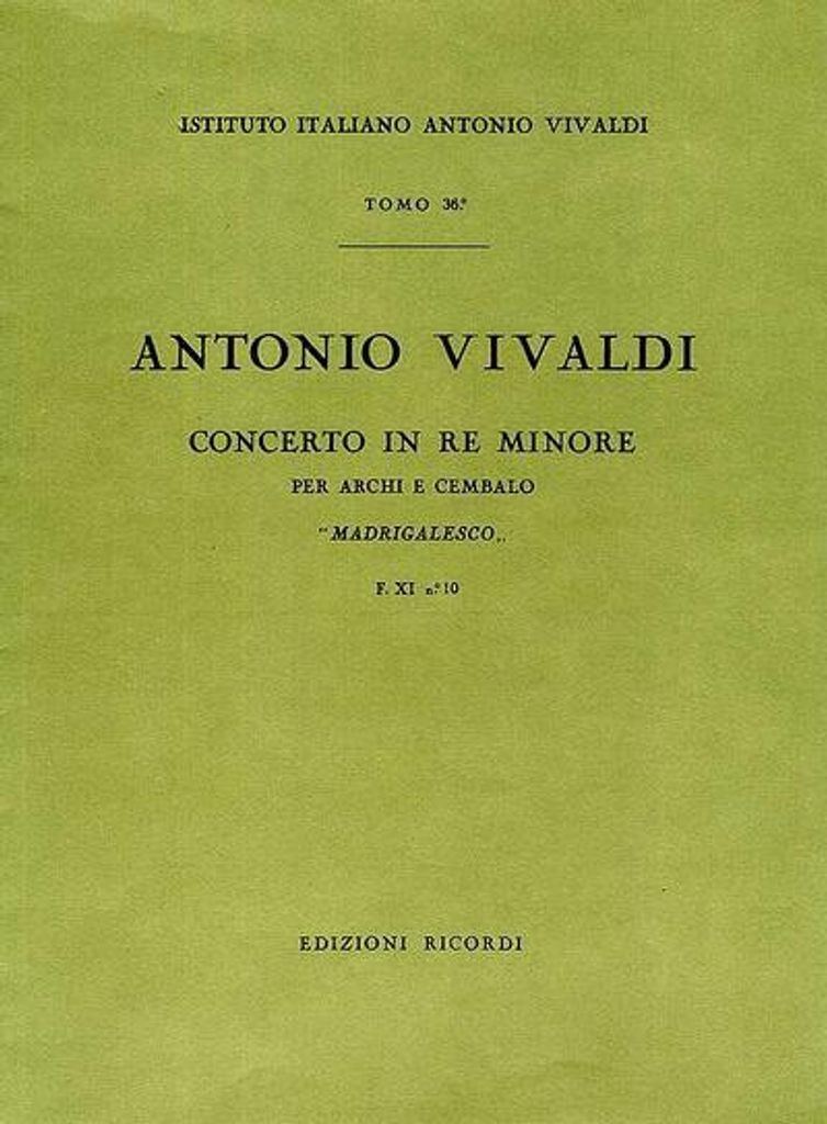 Concerto in re minore per archi e cembalopartitura