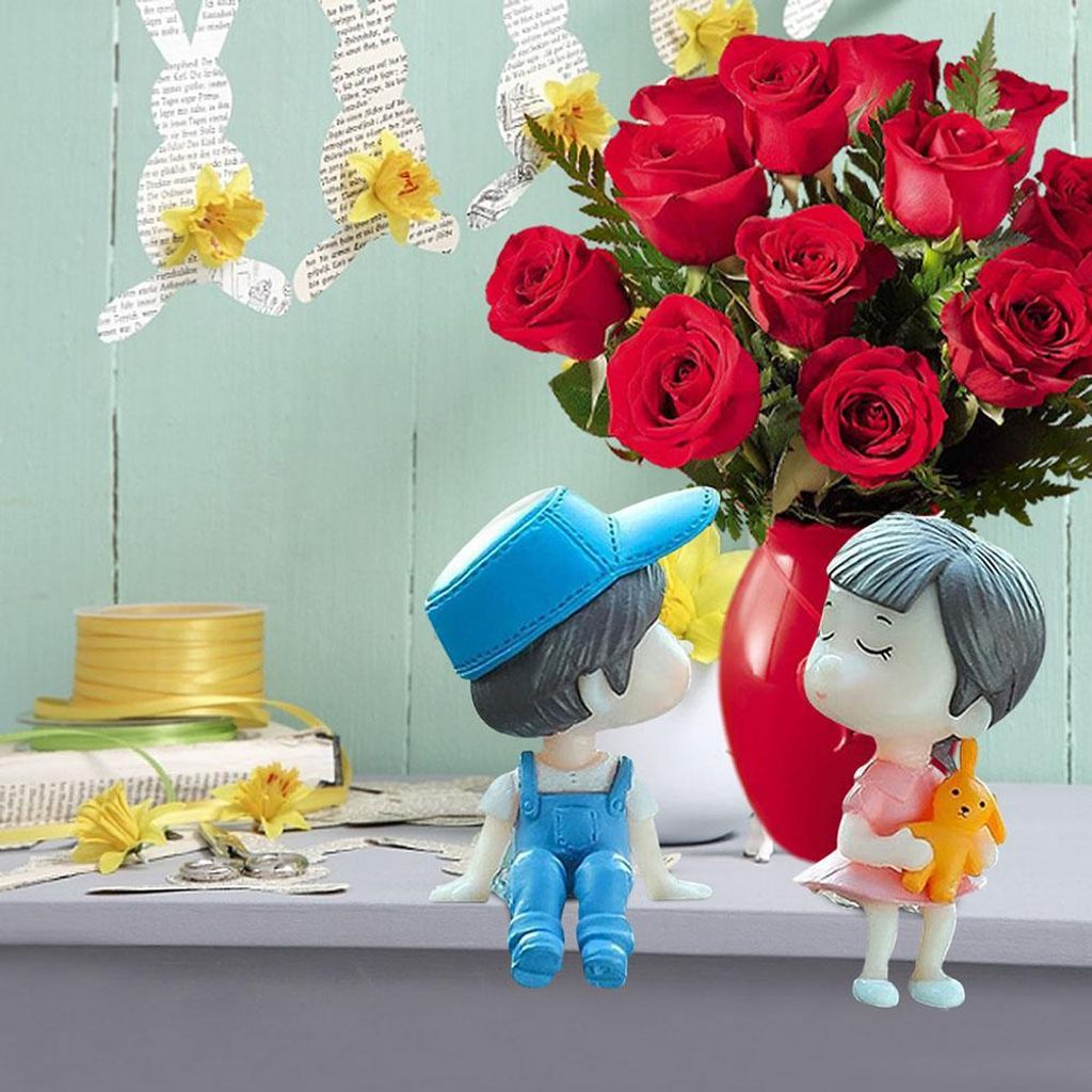 Auto-Dekoration, niedliche Cartoon-Pärchen-Action-Figur mit Ballon-Ornament, Auto-Innenausstattung, Armaturenbrett-Zubehör, Geschenke für