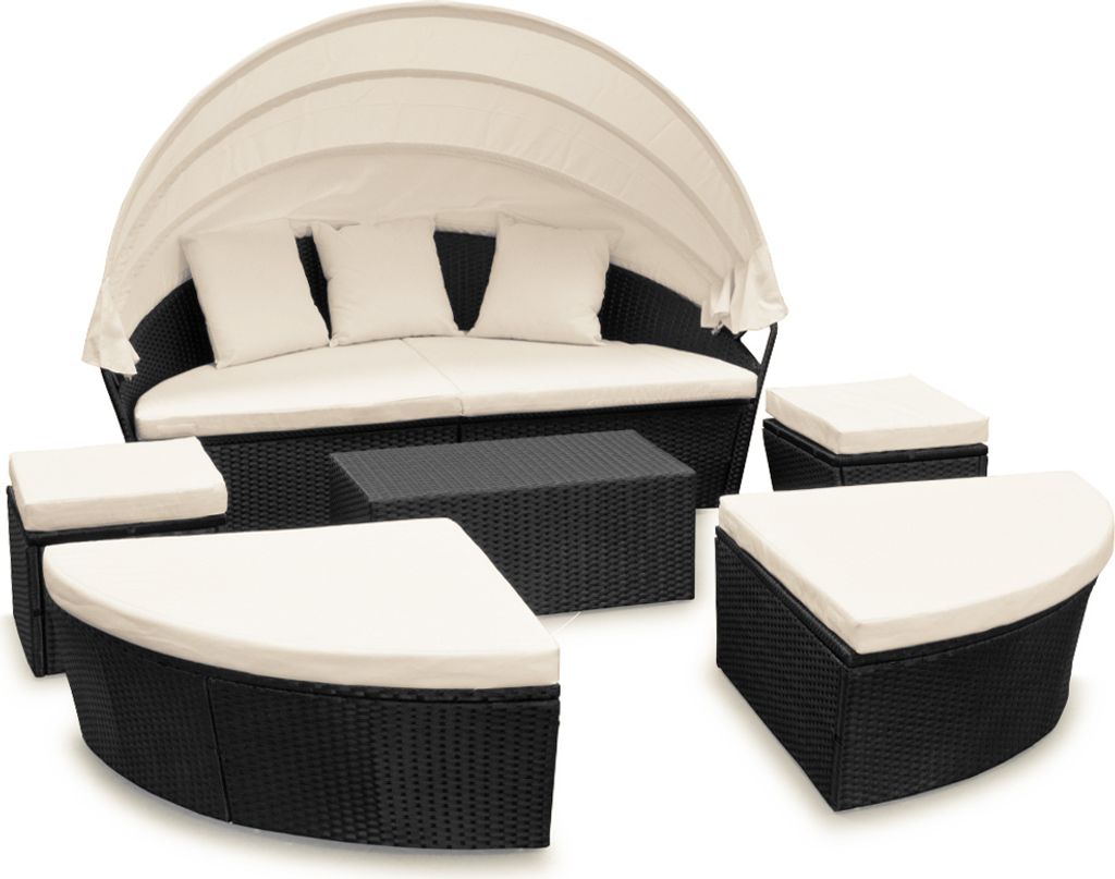 CASARIA® Sonneninsel Lounge Set ø226cm Polyrattan Faltbares Produktbild