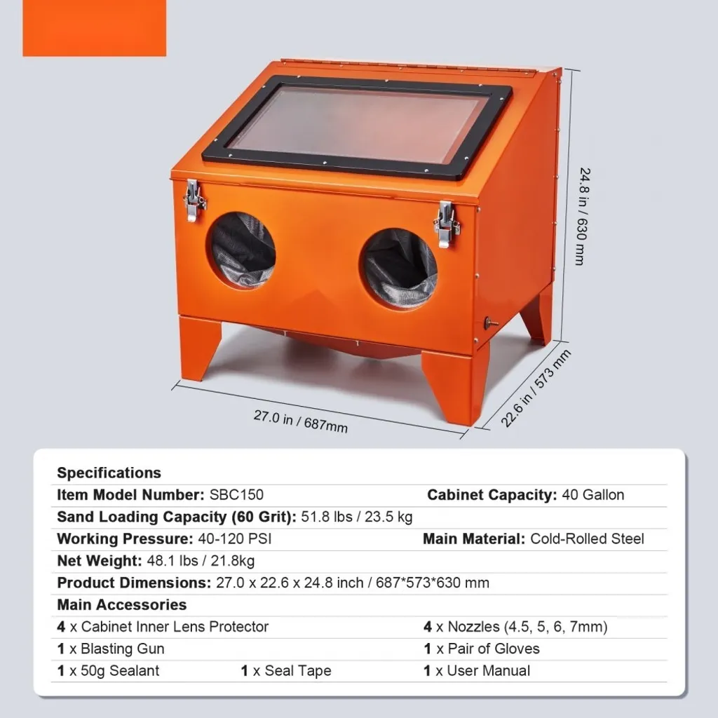 Cabine de sablage de table pour restaurer pièces auto et moto