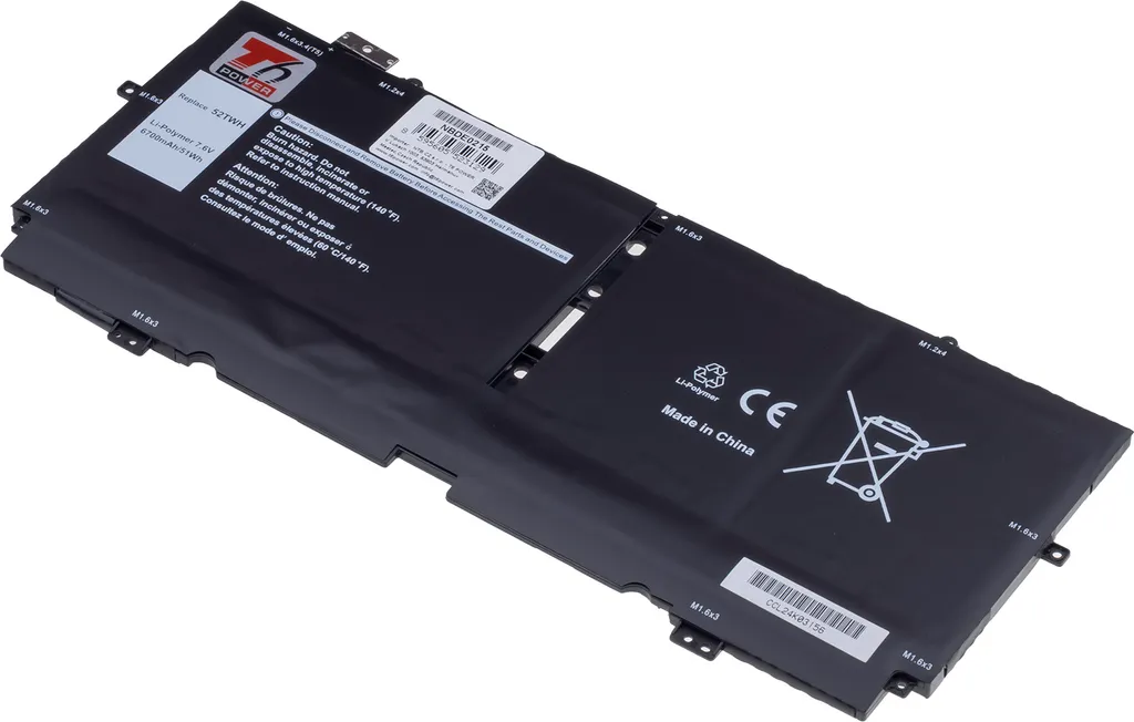 Batteria Dell X1W0D XPS 13 2-in-1: Ricambio 7.6V 6700mAh T6 Power