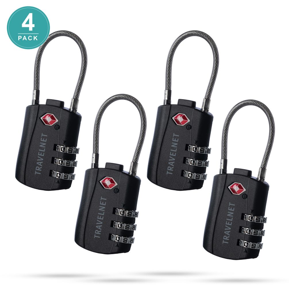 Travelnet TSA Reisslot met Cijfercode Set van 4 Productafbeelding 