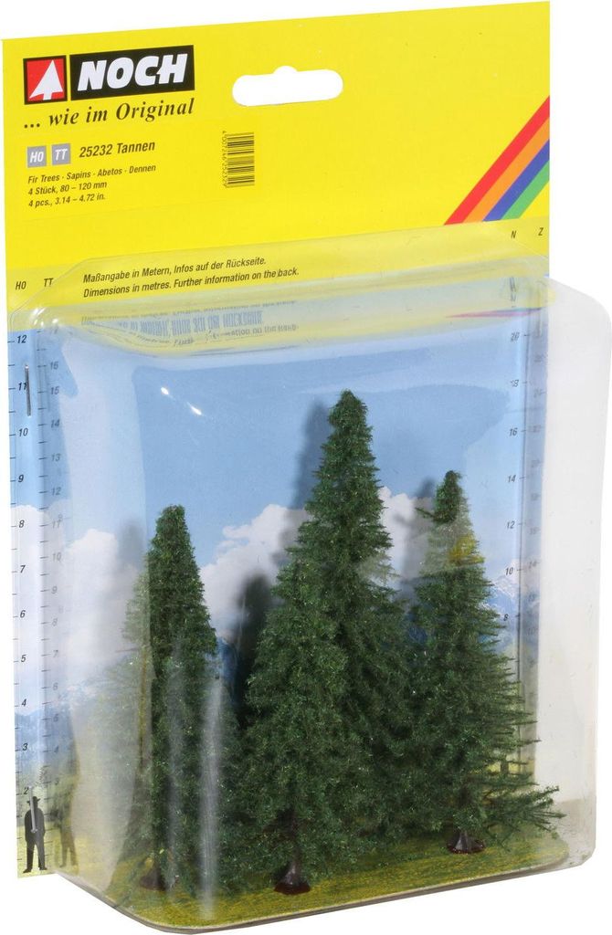 NOCH® Tannen, 4 Stück Modellbäume, Naturgetreue Beflockung Produktbild 