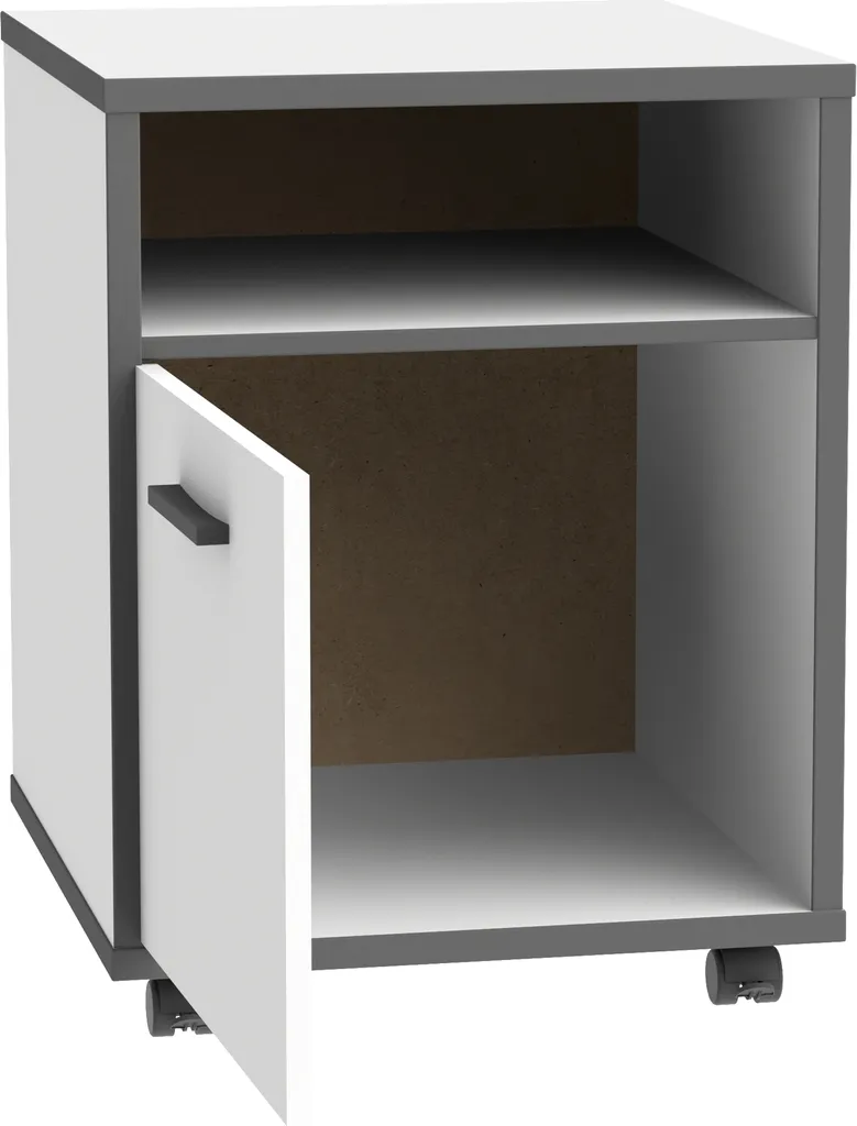 Rollcontainer KEFLAVIK Blanc et Anthrazit - Caisson de Bureau Mobile