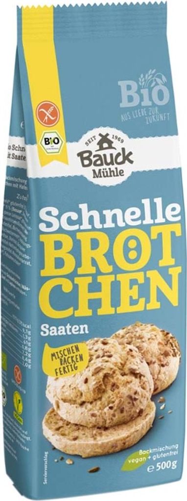 Bauckhof Bio Schnelle Brötchen Saaten glutenfrei 500g