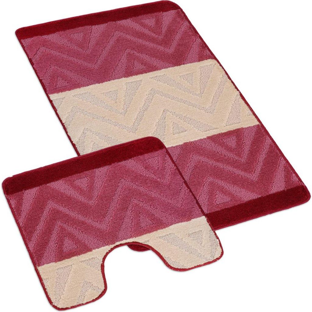 Bad- und Toilettenvorleger chevron burgundy