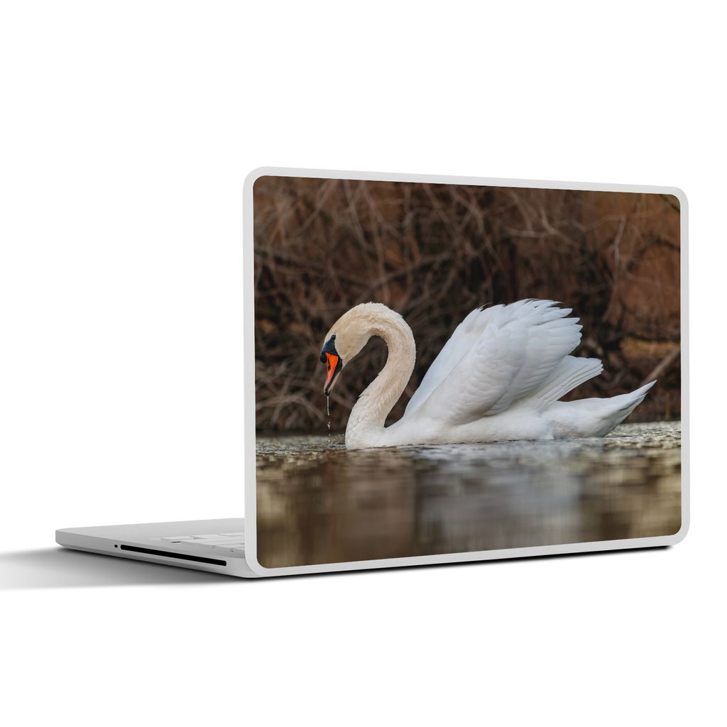 MuchoWow Laptop Aufkleber Sticker Cover Schwan - Wasser - Tiere - Vogel 31x22.5 cm - Laptop-Deko