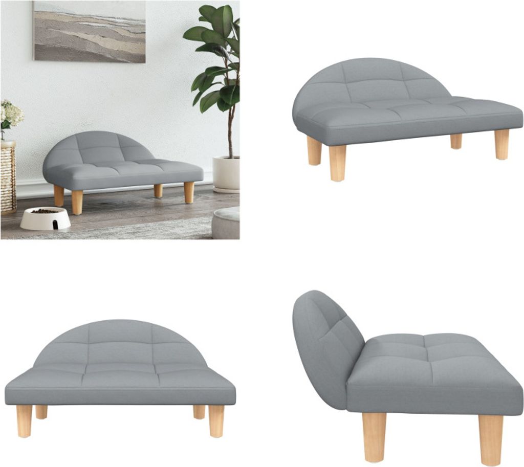 vidaXL Hundebett Hellgrau 70x52x30 cm Stoff - Hundebett - Hundebetten - Hundesofa - Haustiersofa