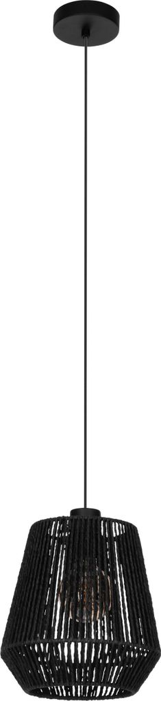 PERSLEY Hängeleuchte Hängelampe Pendellampe Pendelleuchte - H110 x Ø22 cm - schwarz - 1X60W exkl. - IP20