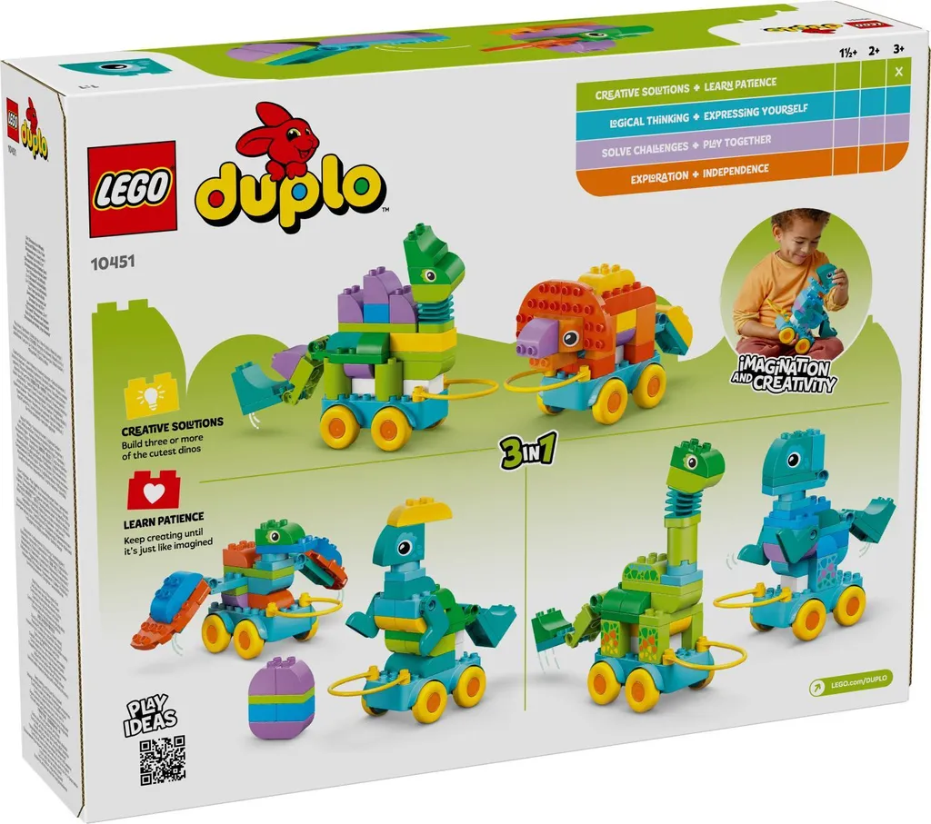 Dinosaures sur roues LEGO DUPLO 10451 Jouet Anti-ennui et Éveil Manuel