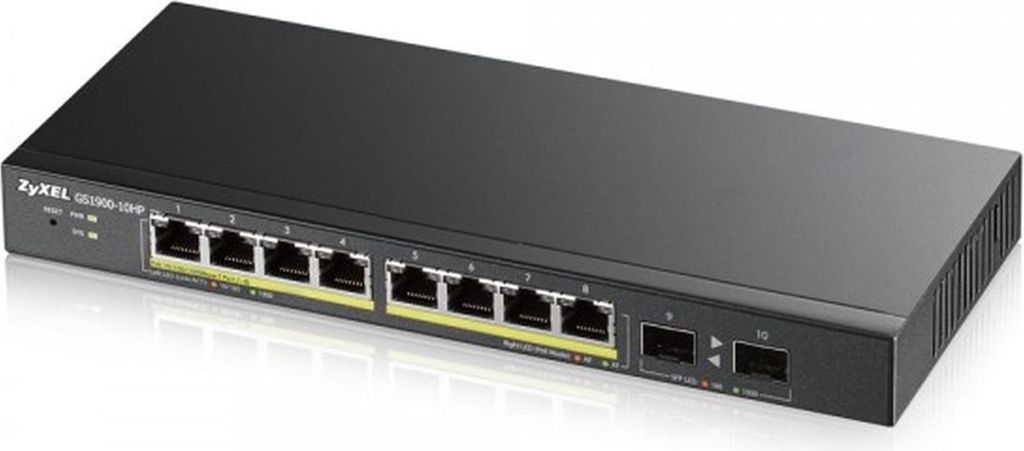 ZyXEL GS1900-8HP - Switch - Smart - 8 x 10/100/1000 PoE+ - Switch - 1 Gbps