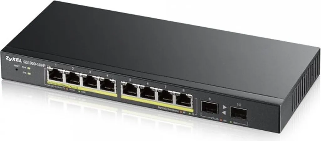 Zyxel GS1900-8HP - Switch - Smart - 8 x 10/100/1000 (PoE+) - Desktop, installabile a parete - PoE+ (70 W) (GS1900-8HP-EU0103F)