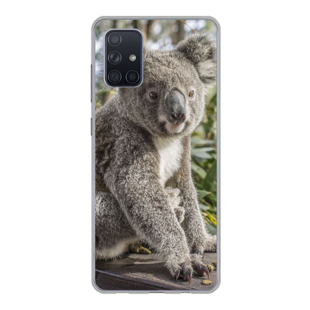 MuchoWow Handyhülle Schutzhülle Hülle für Samsung Galaxy A51 5G Koala - Holz - Pflanzen - Kinder - Jungen - Mädchen Silikon Softcase Handy H...