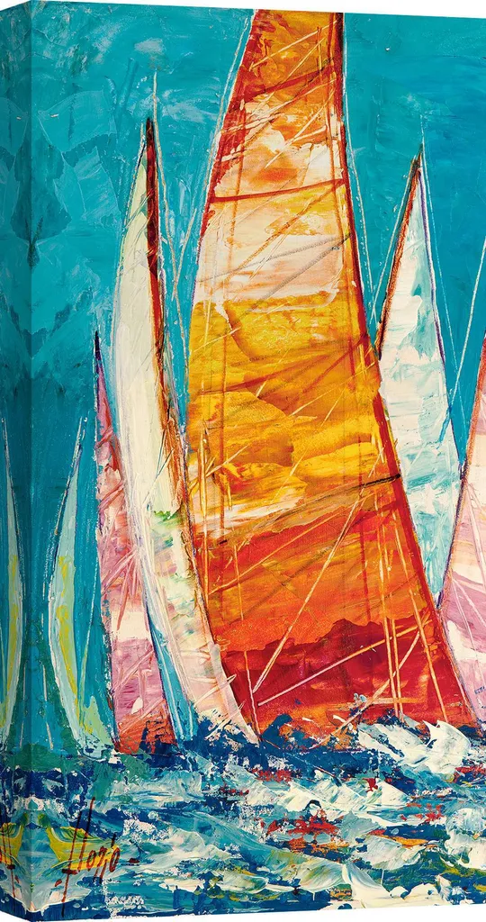 Quadro su Tela Vele Colorate II Luigi Florio 70x35 - Arte Moderna