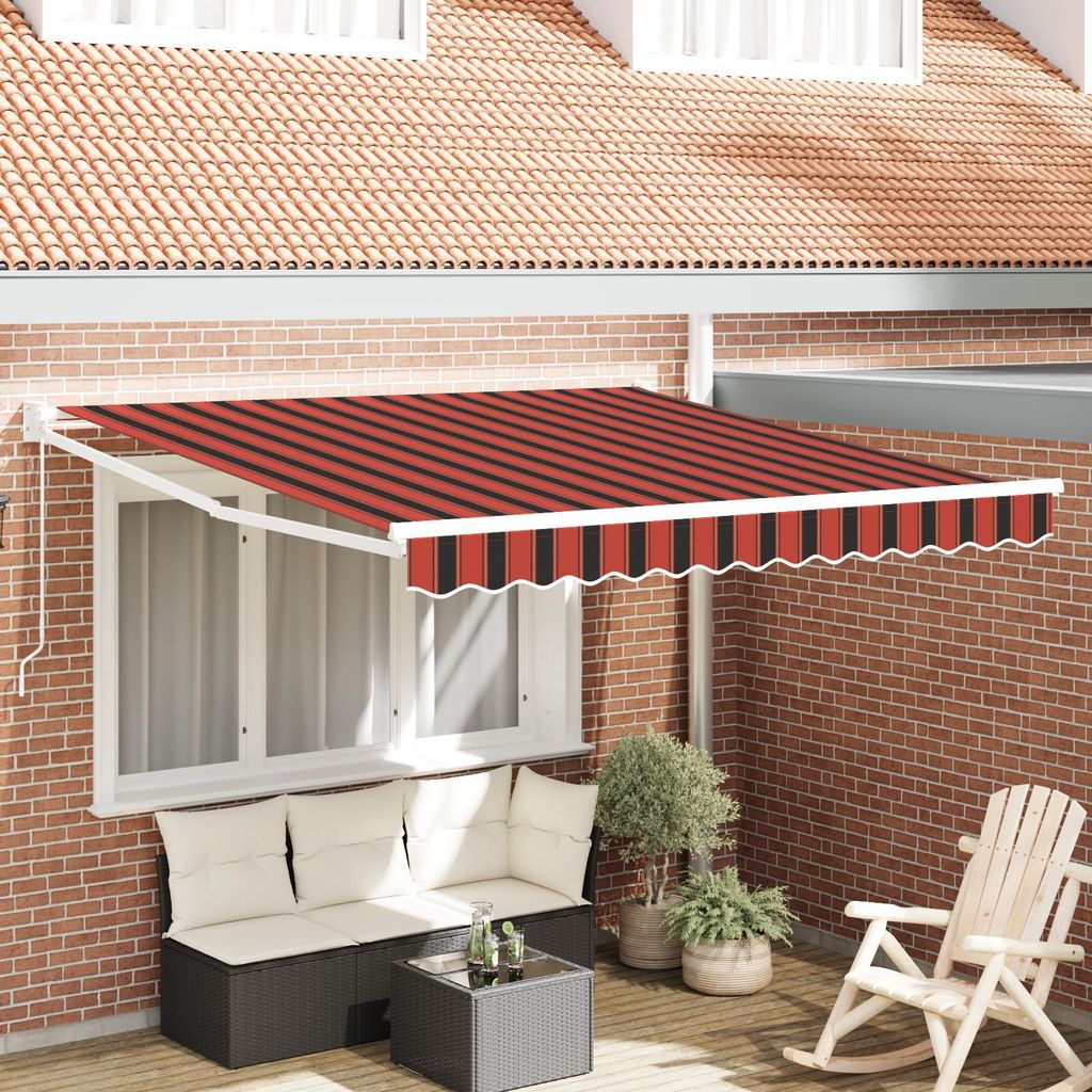 Möbel Manuelle einziehbare Markise Orange und Braun 350x250 cm - Markisen Neu202527644