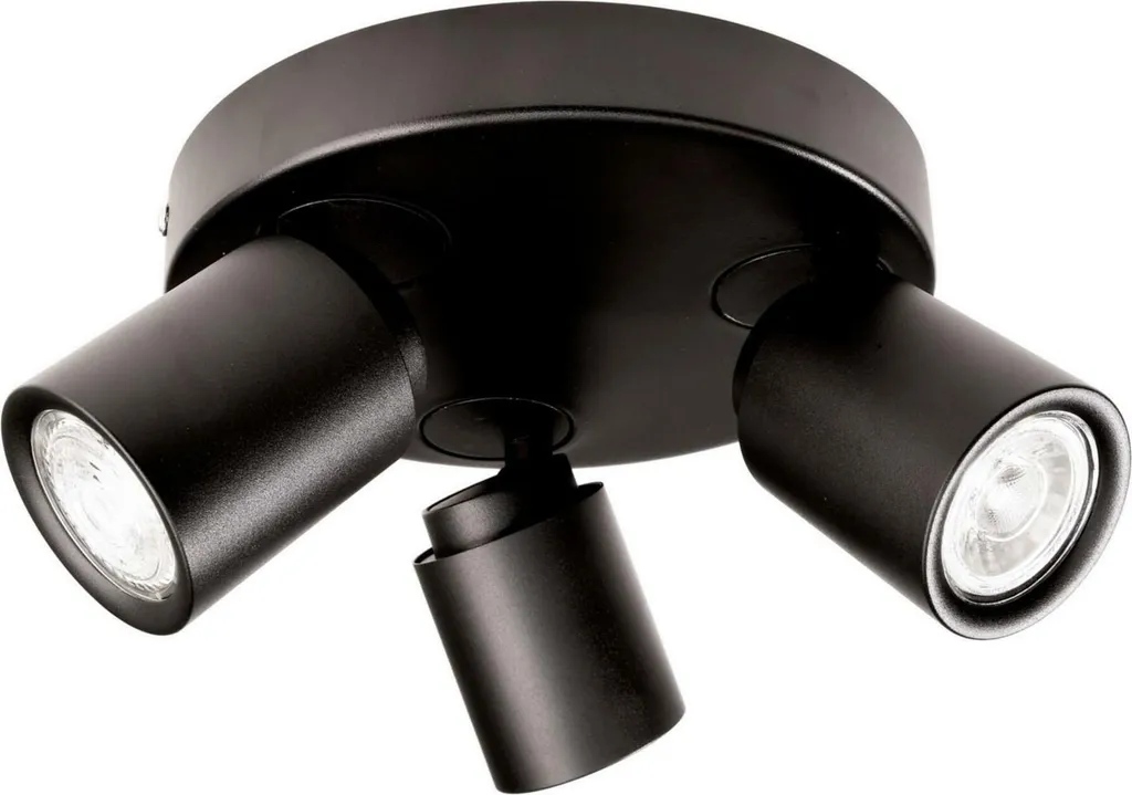Plafoniera Nera Librae Round III 348174 Ideale per Lampadine Smart GU10