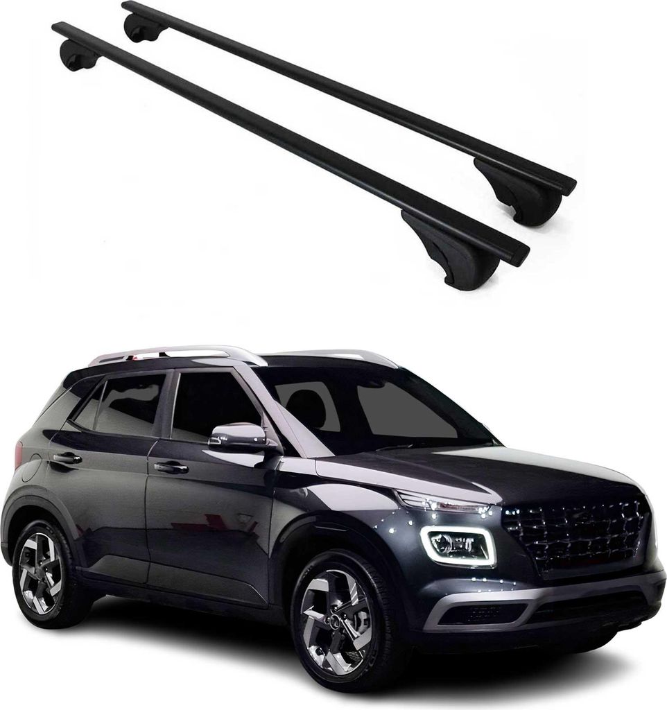 Dachträger Grundtäger für Hyundai Venue 2019-2025 75kg Metall Schwarz 2 tlg