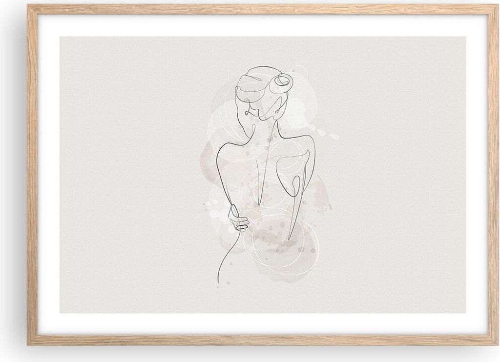 Gerahmtes Poster - Rahmen in heller Eiche - Frau Rücken Rücken - 70x50 cm - Wand Bild - Wanddeko - Wandbilder - Kunstposter - Wandposter - Bilder...