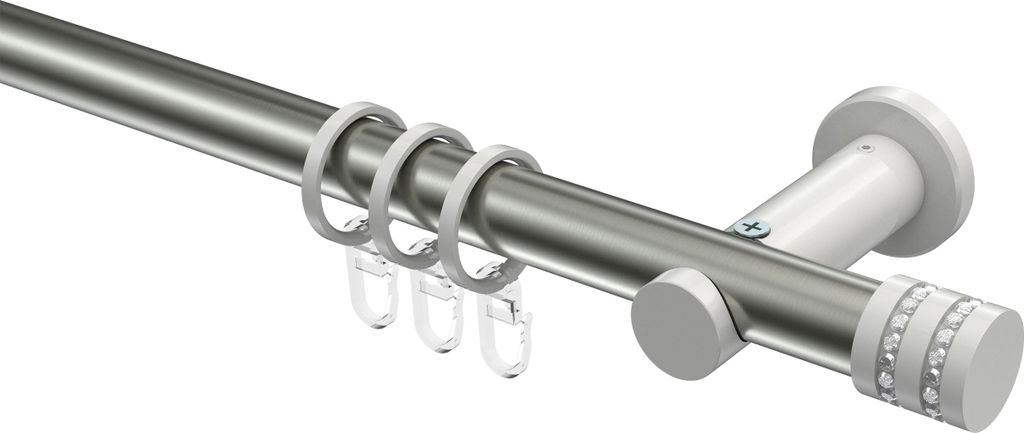 Interdeco Gardinenstange / Vorhangstange Edelstahl-Optik / Produktbild 