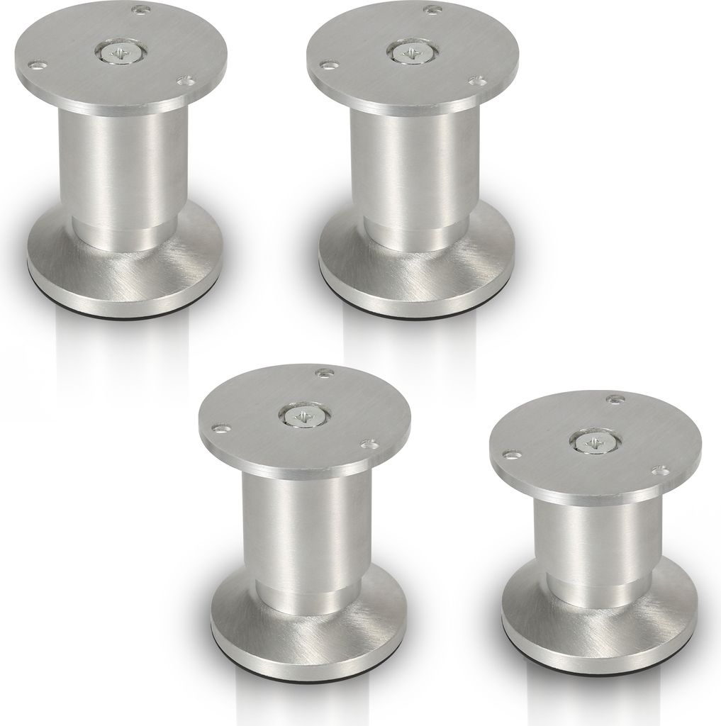 Hengda 4er Set Möbelfüße Tischbein Set Sofafüße Möbelbeine Bettstützen Sofafüße Schrankfuß Möbelbeine Alu 4x100mm
