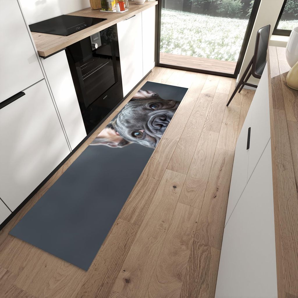 Küchenteppich 60x240cm rutschfest & abwischbar PVC Läufer - Lachender Hund