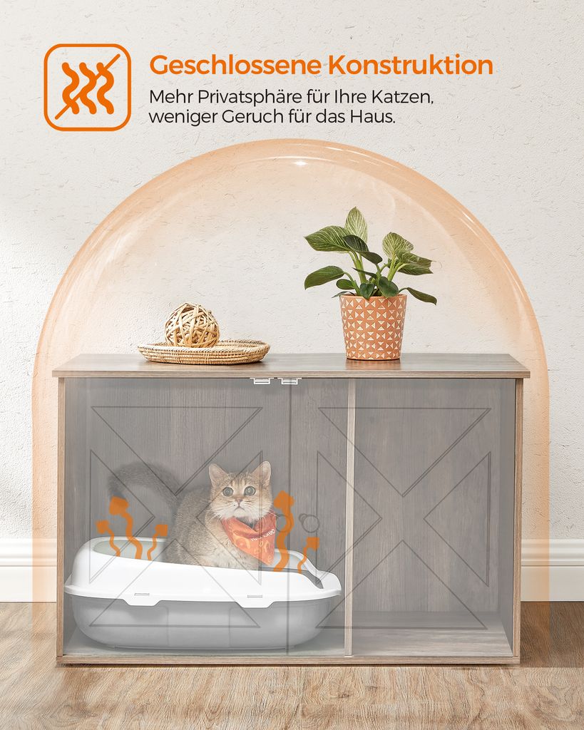 FEANDREA Katzentoilette,80x53x49,2cm,mit herausnehmbarem Produktbild 4