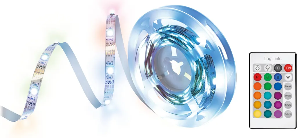 LogiLink LED007 Striscia LED 3 Metri Adesiva - Luce RGB Facile - 1