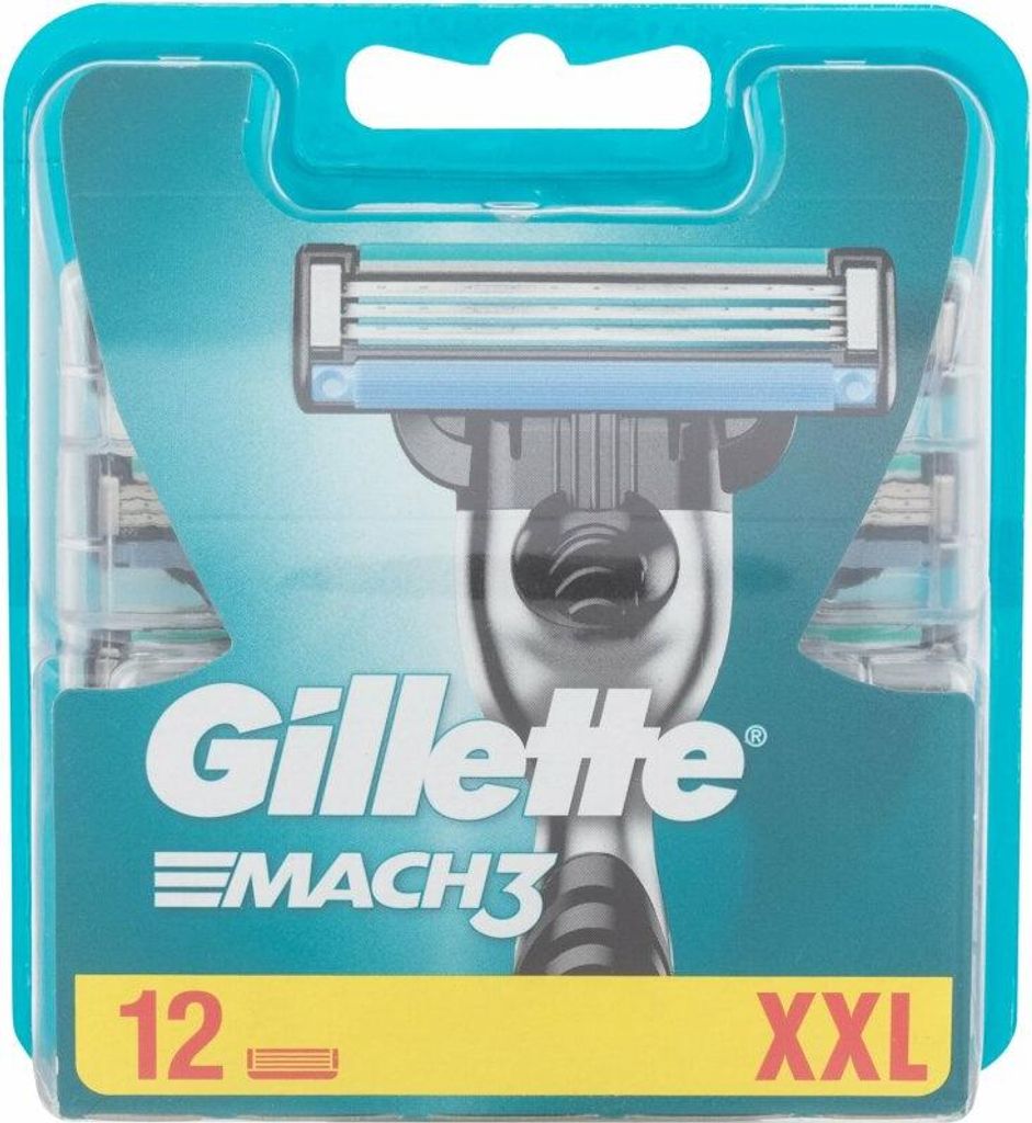 A retail package of Gillette Mach 3 razor blades.
