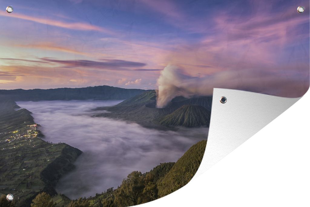 MuchoWow 60x40 cm Outdoor-Poster Gartendeko Sichtschutz Garten Poster für den Garten Wolken über dem Crater Lake National Park in den USA