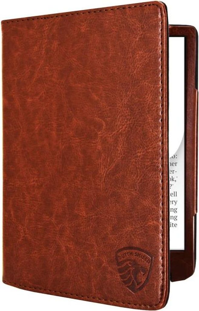 Dutch Shield - Luxe Case Hülle für das Pocketbook Inkpad Color 2, Pocketbook Inkpad Color 3 Ebook - Klapphülle Ereader Schutzhülle Cover Braun