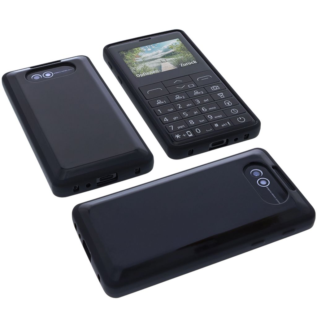 foto-kontor Hülle kompatibel mit Emporia Prime LTE Schutzhülle schwarz Tasche Gummi TPU Handy Schutz Handytasche Handyhülle Smartphone Case Kant...