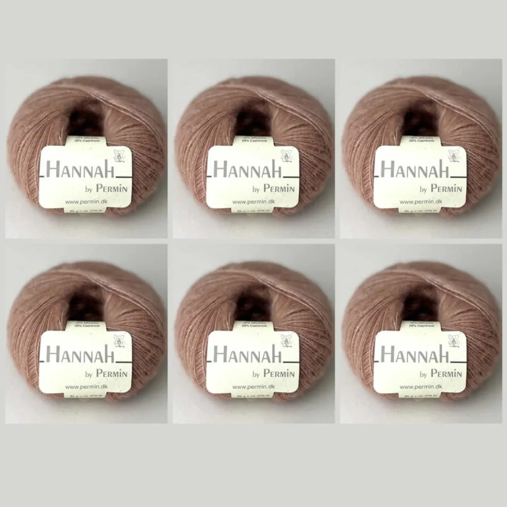 6 pelotes Hannah by Permin 23 mocha mousse - Laine Soie et Cachemire