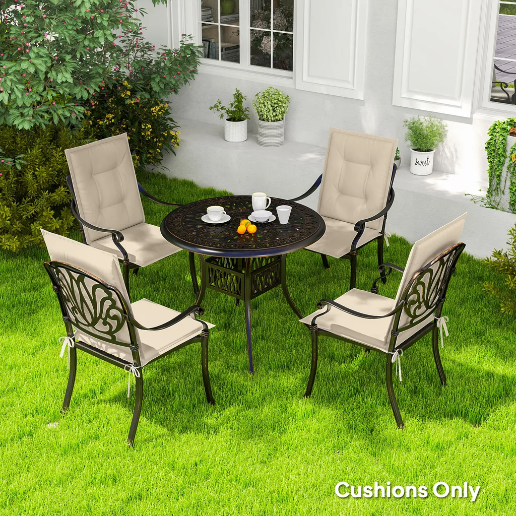 Cuscini per Mobili da Giardino Outsunny Beige 108x50 cm Set da 4 - 2