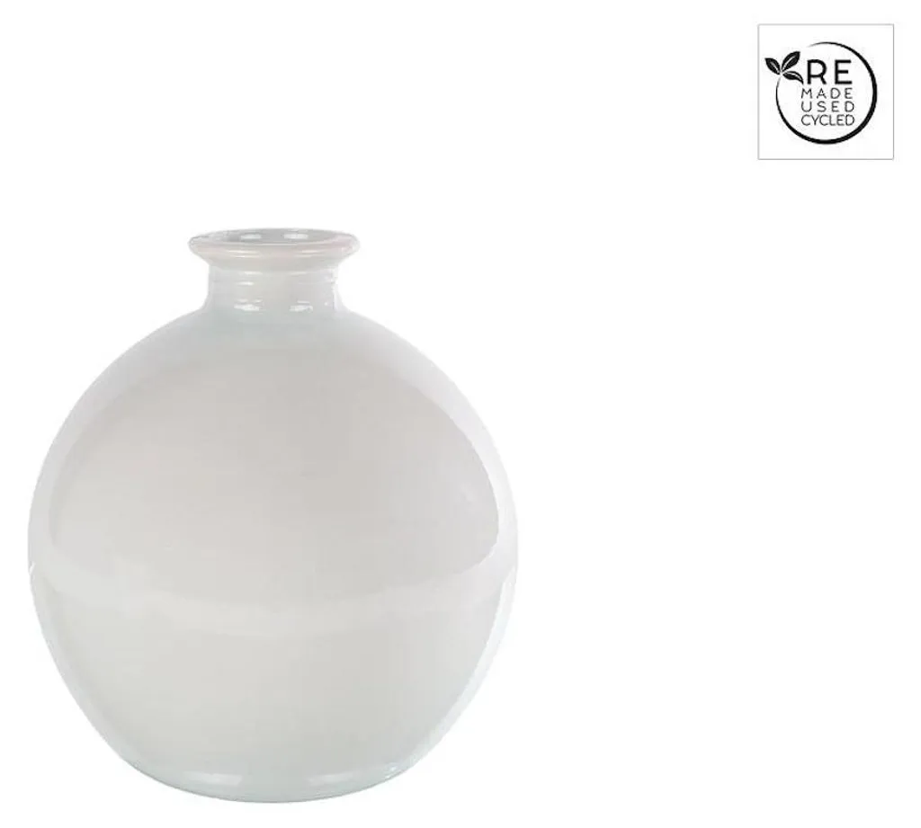 Vase blanc cassé Artemis S, contenant cubique en verre opaque 16cm